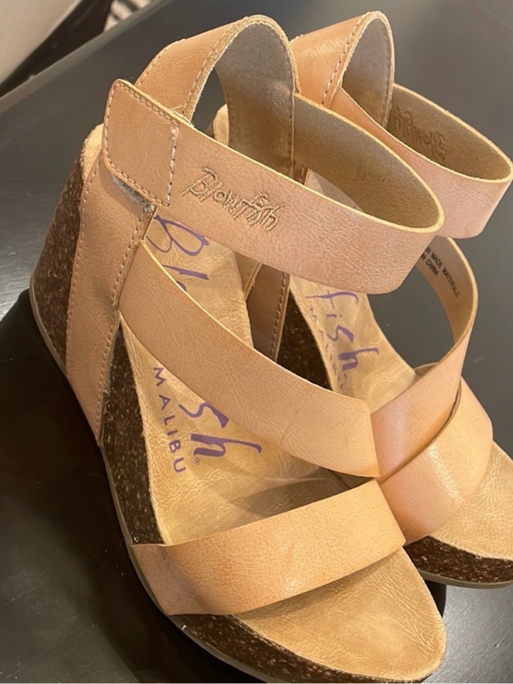 Blowfish Malibu Hapuku Tan Wedges‎